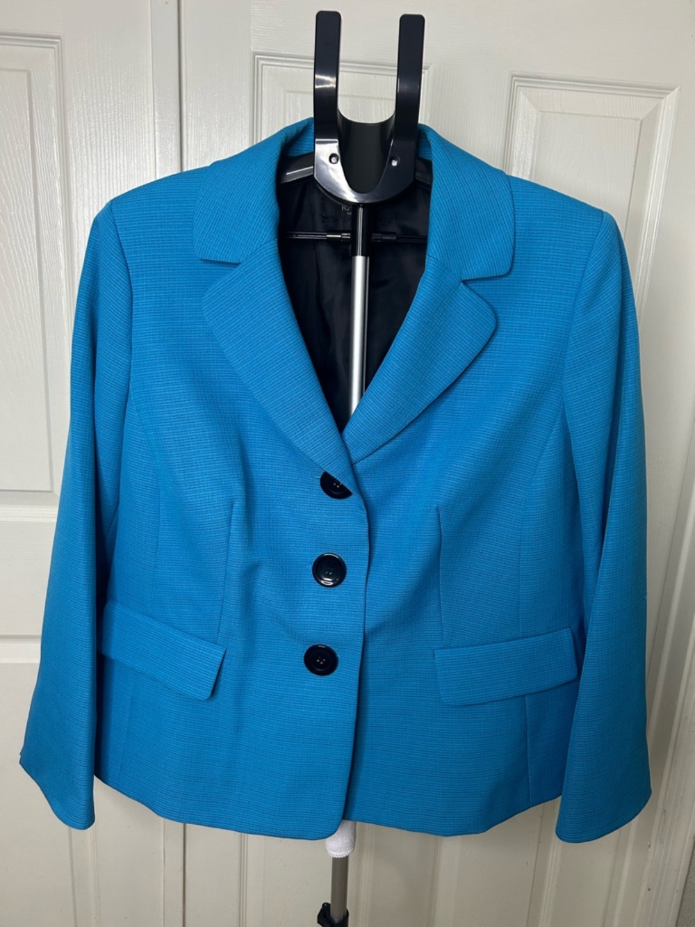 Kasper Vibrant Turquoise and Black Women's Blazer Jacket
